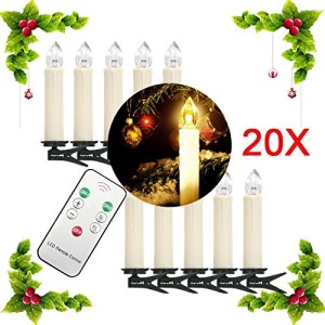 20x-Batteriebetriebene-LED-Weihnachtskerzen-Kerzenlichter-mit-Fernbedienung-IR-Kabellos-0