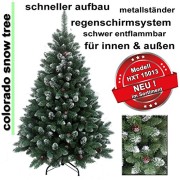HXT-15013-180-cm-ca-1095-Spitzen-Exklusiver-dekorierter-knstlicher-Weihnachtsbaum-mit-Metallstnder-beschneiten-Spitzen-und-Tannenzapfen-Deko-Farbe-Natur-Schnee-0-0